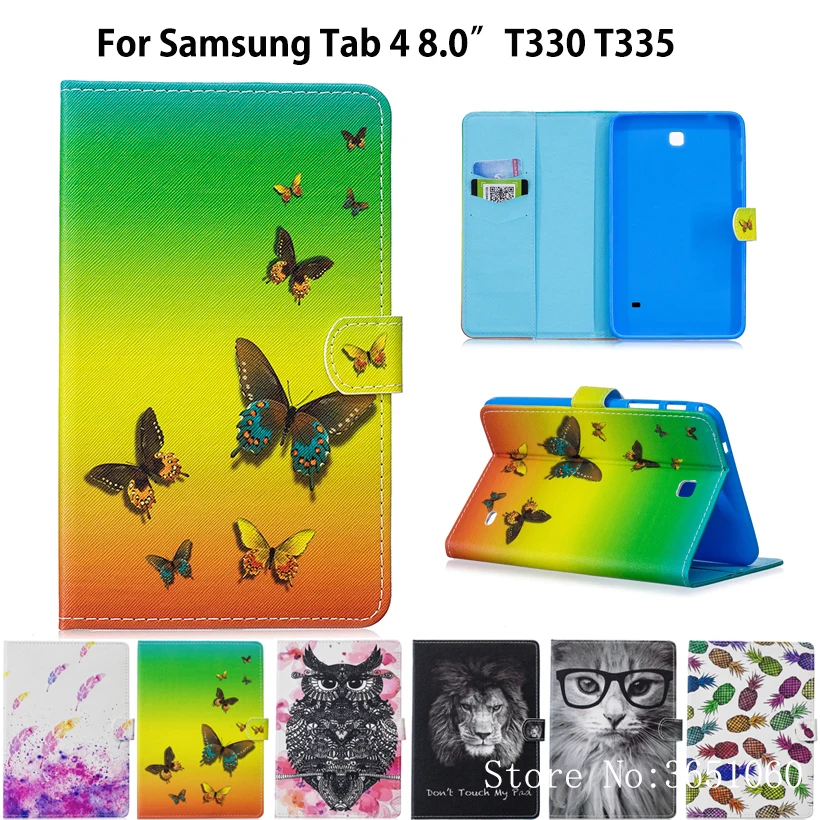 Чехол Funda для Samsung Galaxy Tab 4 8 0 T330 T331 T335 SM &quot Модный чехол планшета с животными