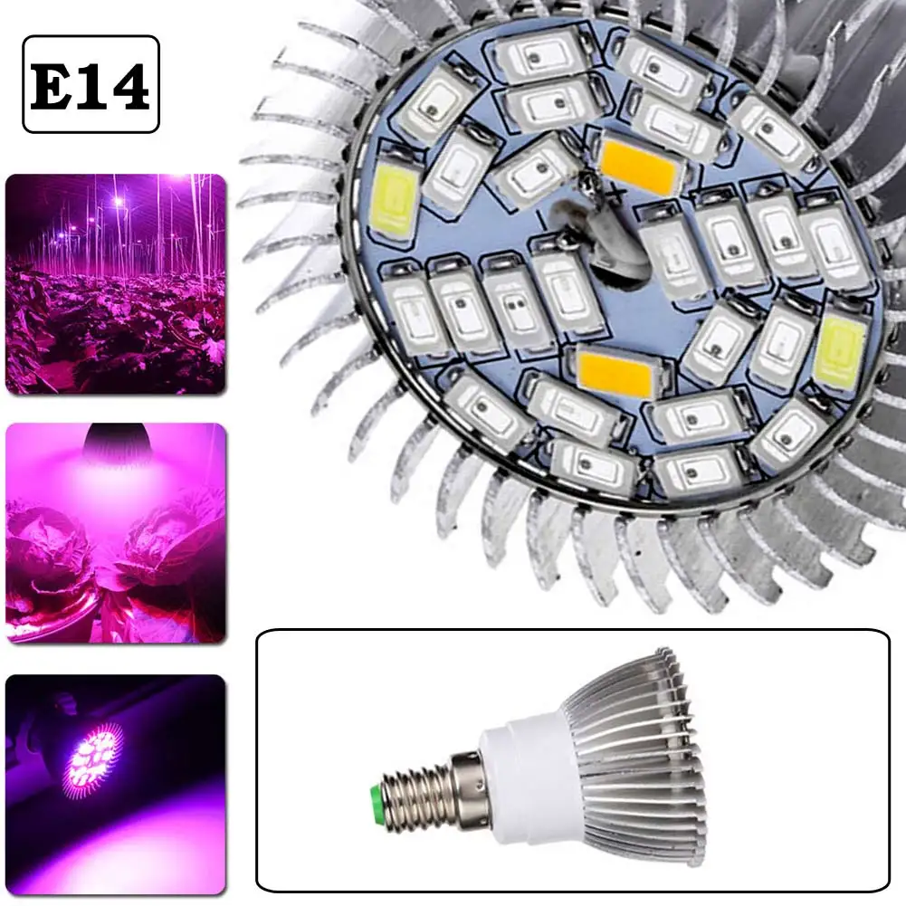2018 Новый E27 E14 GU10 5730SMD 28Led растительный свет 10 Вт полный спектр овощей теплицы