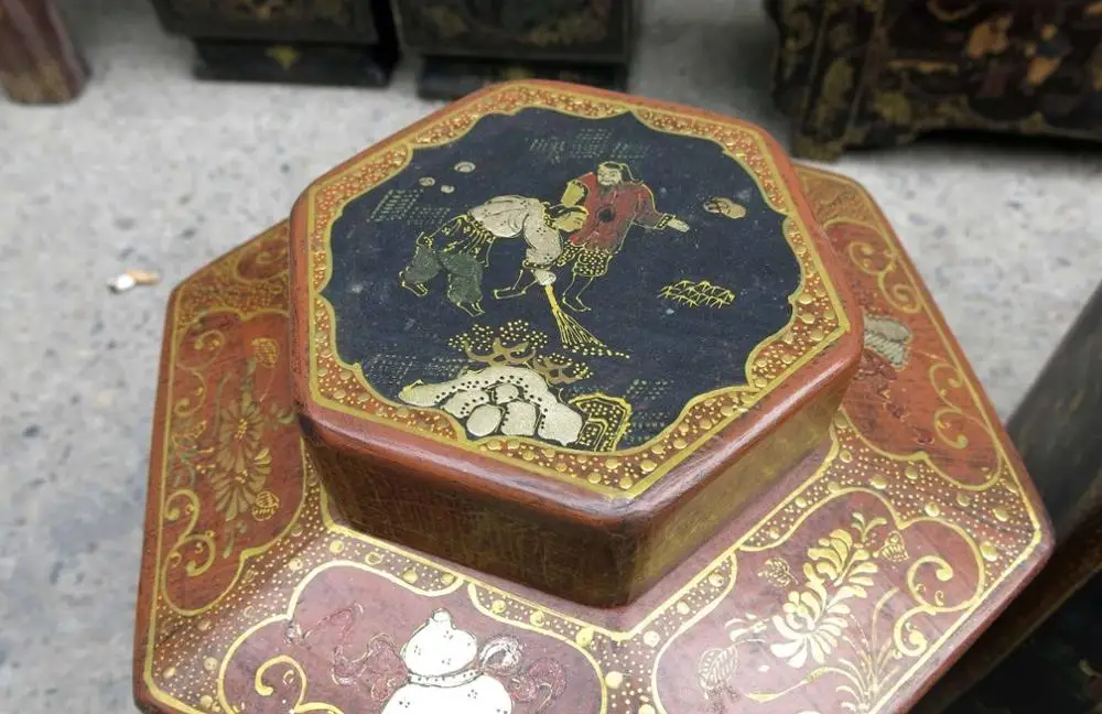 13 &quotКитайская ручная работа деревянная Лаковая посуда красивый рисунок чайные