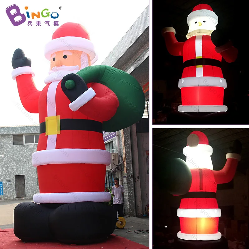 

Hot 6m/20ft LED lighting Inflatable Santa Claus model for Christmas party decoration giant blow up Father Christmas balloon toys