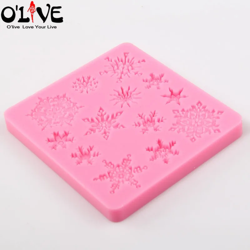 Силиконовая кружевная форма в виде снежинки 3D инструменты для украшения тортов