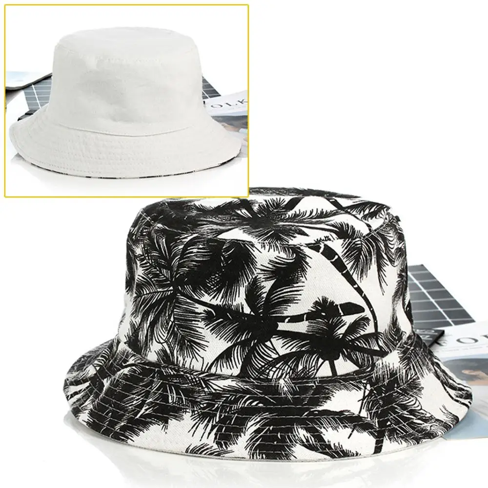 Панама с кокосовым деревом двусторонняя для мужчин и женщин хлопковая шляпа