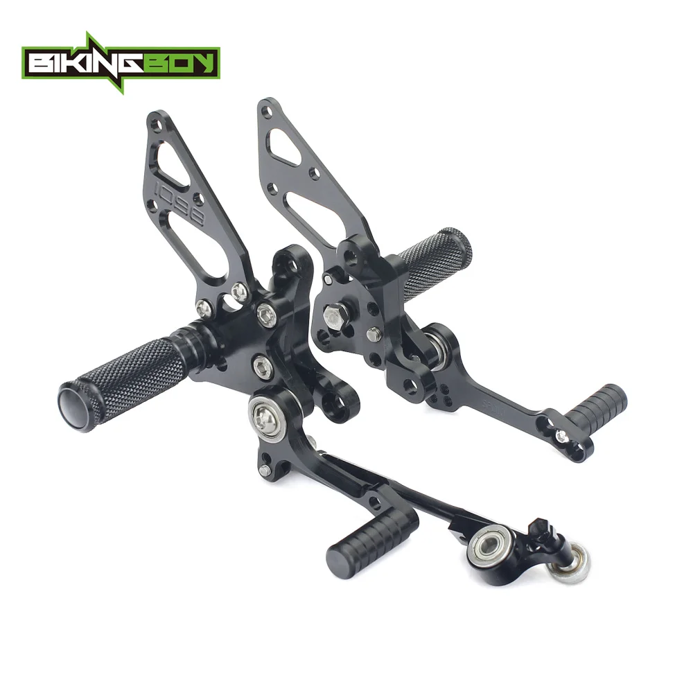 

BIKINGBOY For Ducati 1098 1098S Rearsets Footpegs Footrests Rear Sets Foot Pegs Rests 10 Adjustable Positions Pedals Aluminium