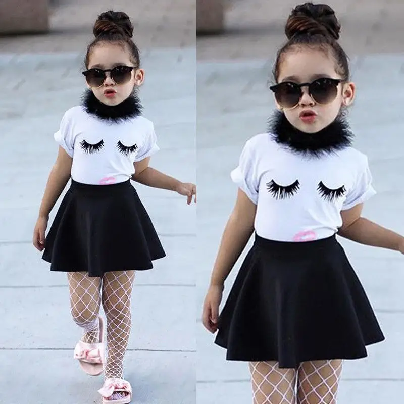 Лидер продаж повседневная одежда для маленьких девочек белая футболка с