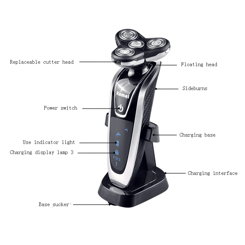 4 лезвия моющиеся электрические бритвы многофункциональный уход за лицом 5181 Kemei в