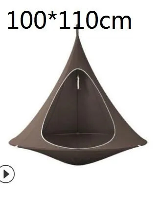 Dark brown 100cm UFO форма вигвама Дерево Висячие шелкопряда кокон качели стул для детей и взрослых Крытый открытый гамак палатка Hamaca патио мебель - Цвет: Dark brown 100cm