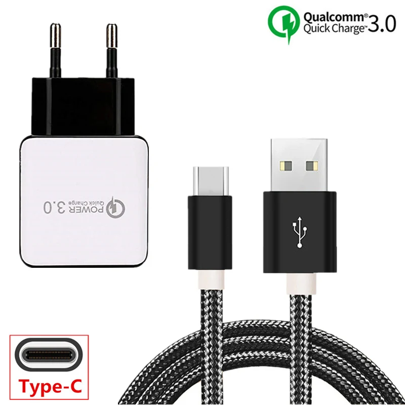 Кабель USB C для samsung S10 S8 S9 huawei P30 Xiaomi mi 9 SE 8 Red mi Note 7 QC 3,0 зарядное устройство для sony 10 LG V40 htc U12 U11 Plus