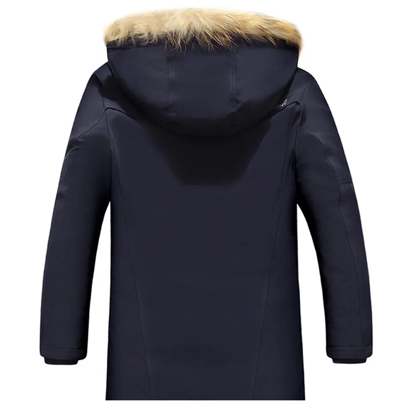 -40 Мужчины Пальто 2017 новые мужские зимние куртки бренд шляпа съемный мягкий