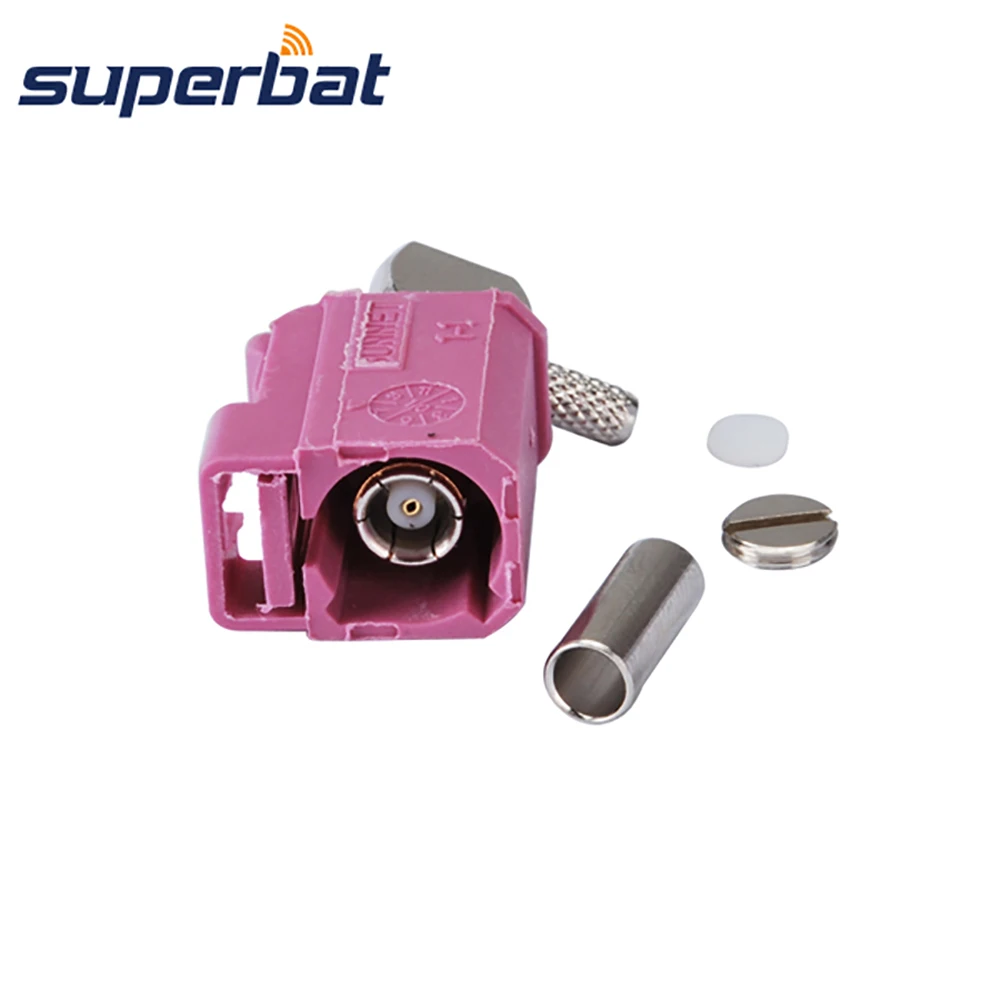 Superbat Fakra Crimp Female Right Angle Connector Key Code H Violet for Radio Controlled Keyless Heating
