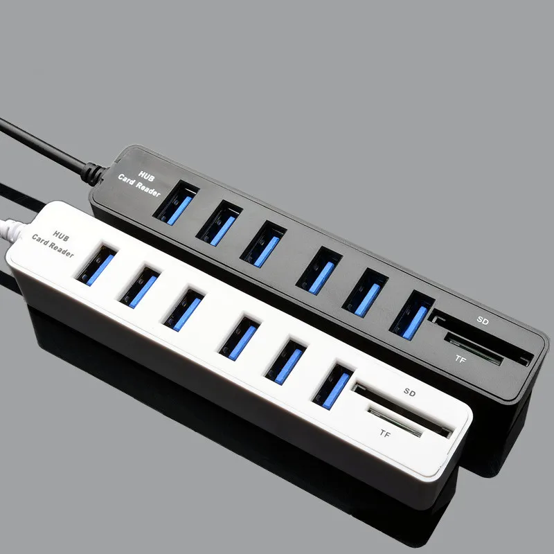 Robotsky 6 Порты и разъёмы usb-хаб высокого Скорость USB 2,0 разветвитель кабеля адаптера SD/TF кард-ридер для настольных компьютеров и ноутбуков