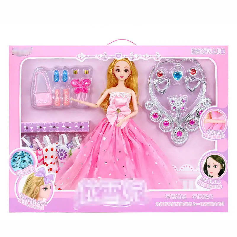 B Original color box Bonecas Барби, превосходный набор в подарочной коробке, Наряжаться Девочка Кукла одежда, стильное платье вечерние платье для куклы Барби аксессуары для девочек; лучший подарок - Цвет: B Original color box