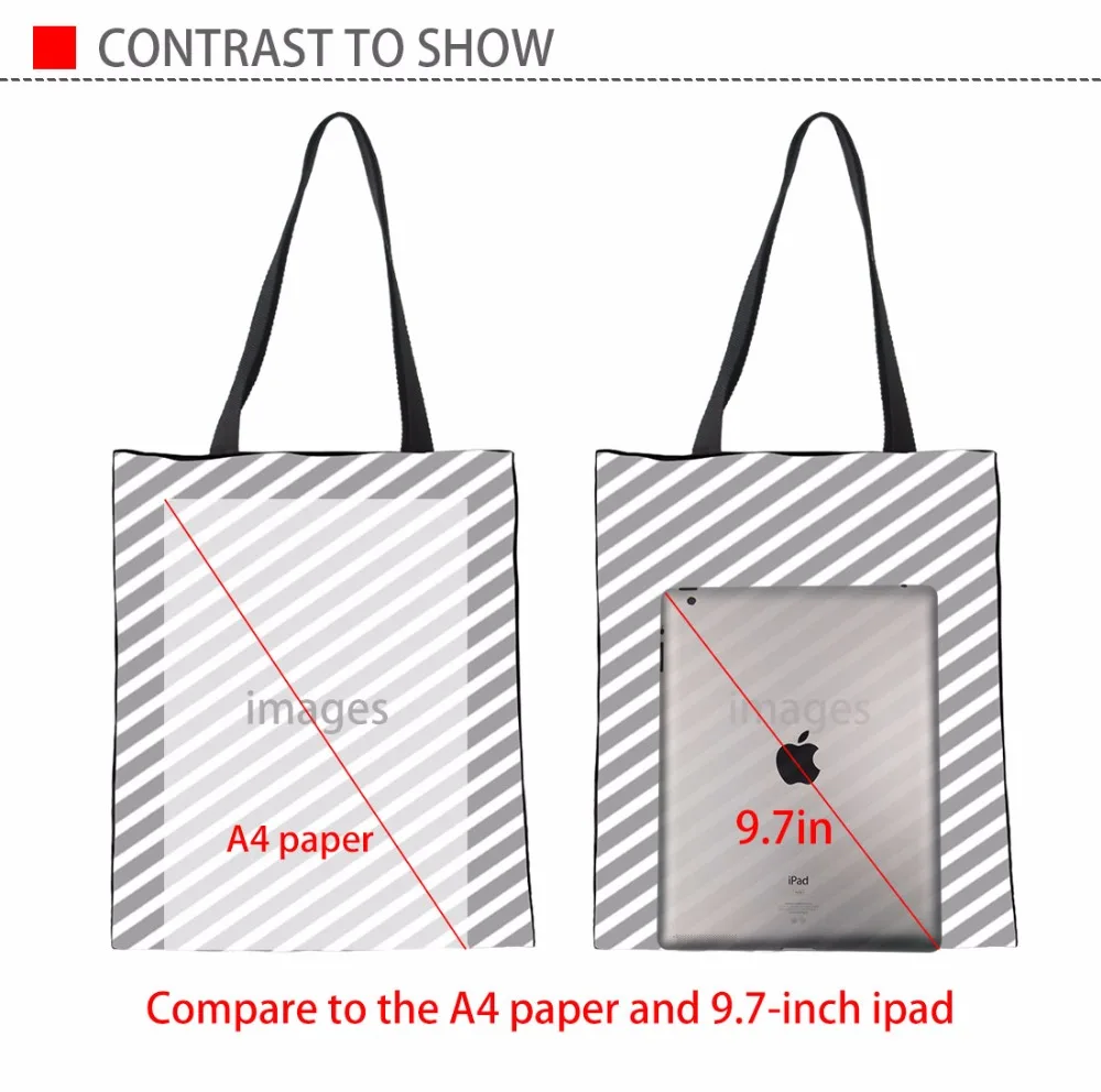 

NoisyDesigns Eco-friendly Canvas Cotton Mom Shopping Bag Science Research Printing Top Handbag Shoulder Daily Use Large Tote Bag