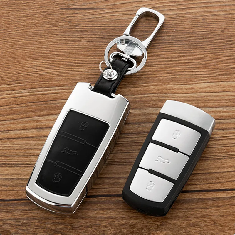 Цинковый сплав + кожаный чехол ключа дистанционного управления автомобилем для