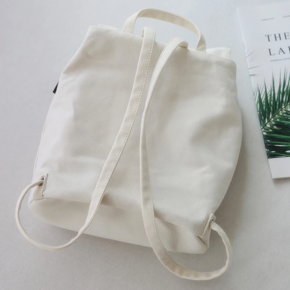 Корейский Японский стиль холщовый рюкзак Mochilas женственный шнурок рюкзаки Черный