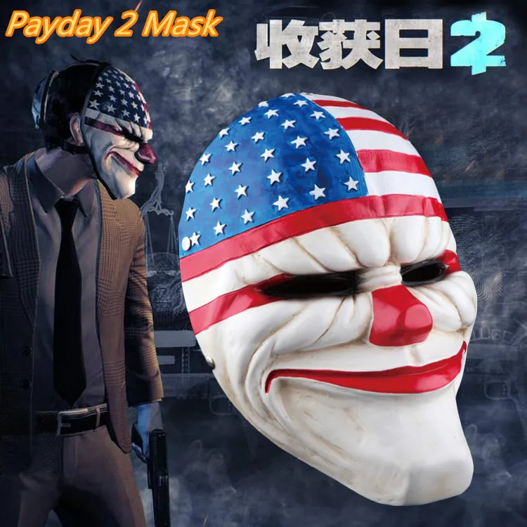 Горячо! Маскарадный костюм на Хэллоуин, PAYDAY 2, Даллас, США, национальная маска с флагом, Гейст, Джокер, костюм клоуна, Вечерние Маски на голову для взрослых
