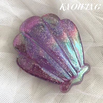 purple Корейская версия девушка Сердце чистая красный гребень в форме ракушки детский массаж портативный воздушная подушка гребень для волос - Цвет: purple
