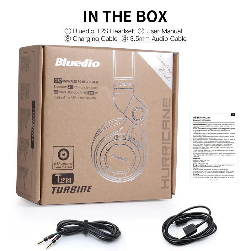 Bluedio T2S Bluetooth наушники микрофон стерео Беспроводная гарнитура Bluetooth 4.1 для iPhone Samsung Xiaomi HTC