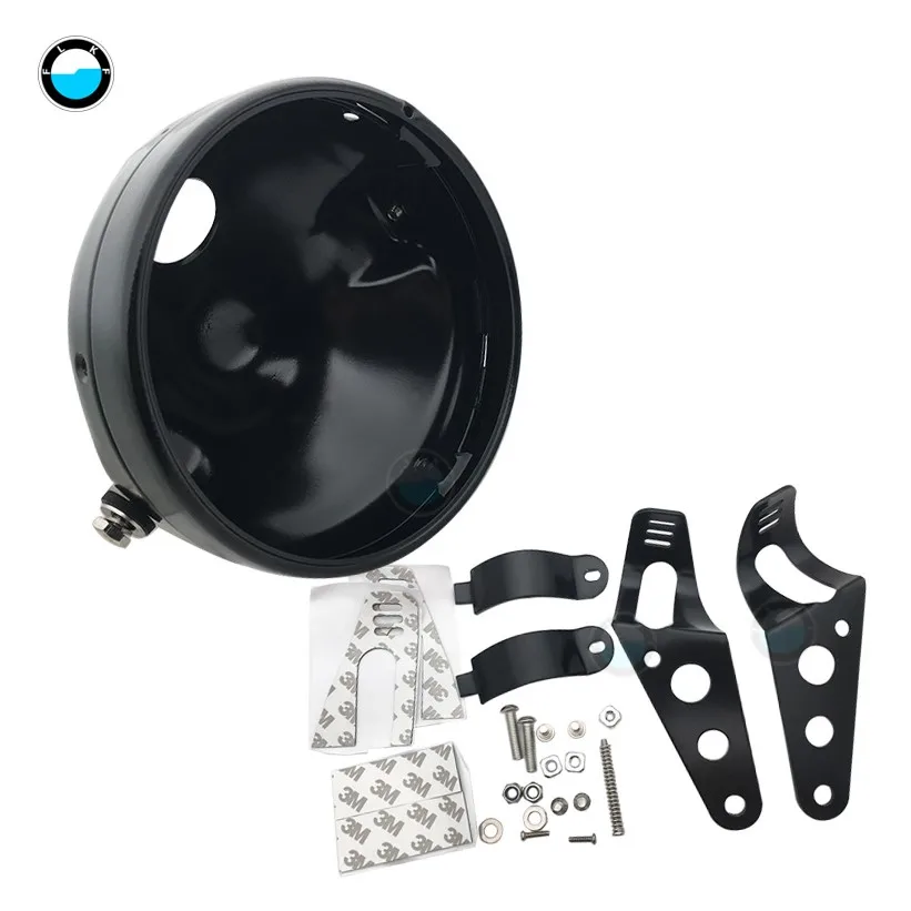1 pcs black house Универсальный мотоцикл 7 дюймов фары корпус обе стороны Кронштейн 7 дюймов фары Монтажный кронштейн регулируемый - Цвет: 1 pcs black house
