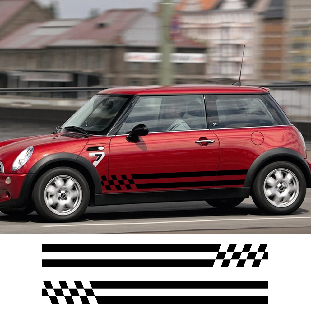 Автомобильные полосы дверная боковая юбка Виниловая наклейка для Mini Cooper One JCW S R60