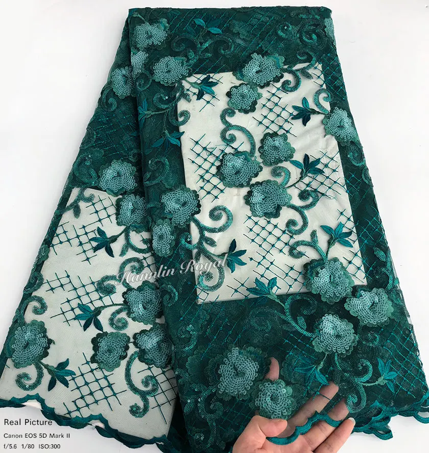 5 ярдов блестящая французская кружевная ткань с блестками африканский тюль в