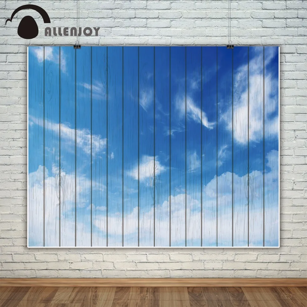 Allenjoy blue sky photography backdrop cloud natural wood room decoration background new photo studio photobooth photocall | Электроника