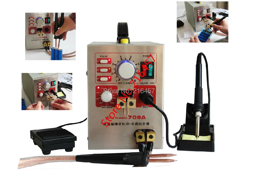 Аккумуляторная точечная сварочная станция 709A 2 в 1 со сварной ручкой паяльная te |