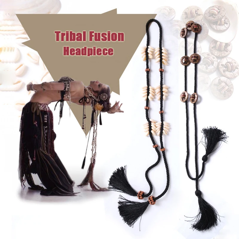 

Dance Clothes ATS Tribal Belly Dance Accessories Women Headpieces 120cm Dance Headbands Bellydance Tribal Gypsy Jewelry