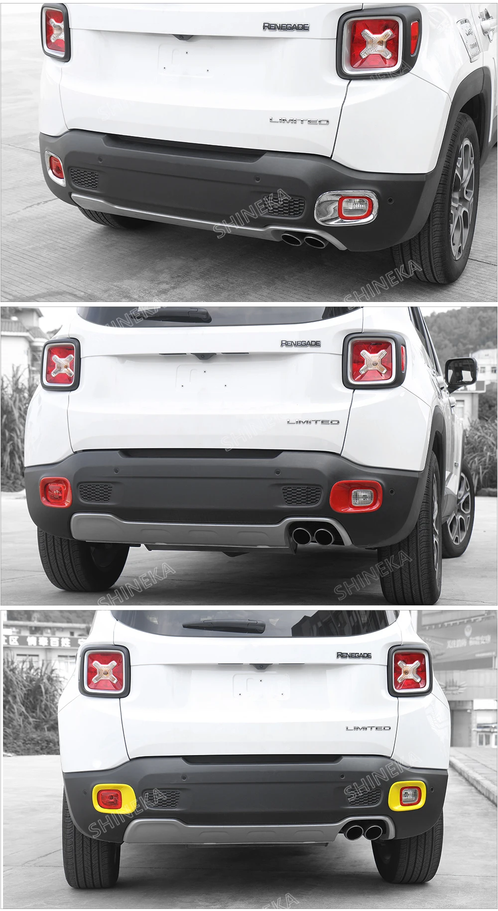 SHINEKA интерьер Молдинги для Jeep Renegade- лампа заднего противотуманного фонаря Накладка для Jeep Renegade аксессуары
