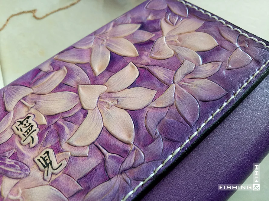 Бесплатная доставка удлиненный фиолетовый кошелек из загара с растительным