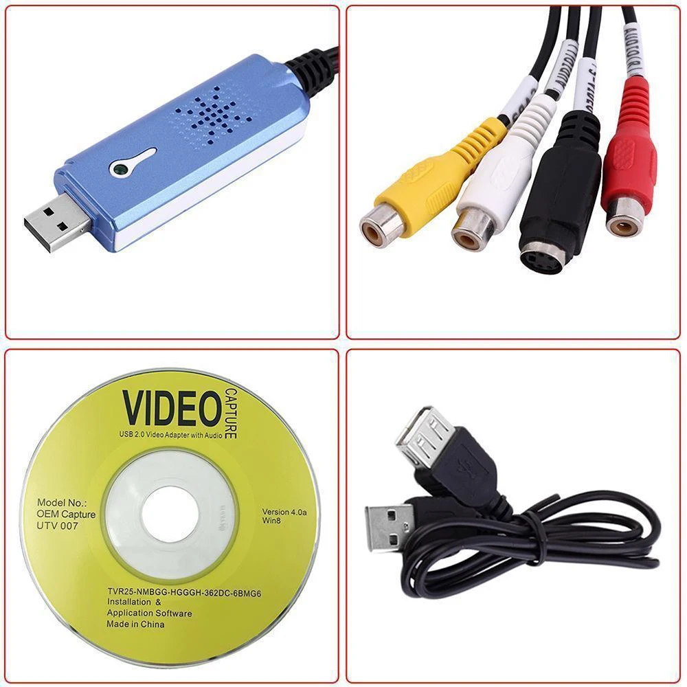 Высокое качество USB 2,0 легко колпачок туры Видео ТВ DVD VHS аудио крышка адаптер карта легче крышка USB видео крышка устройства