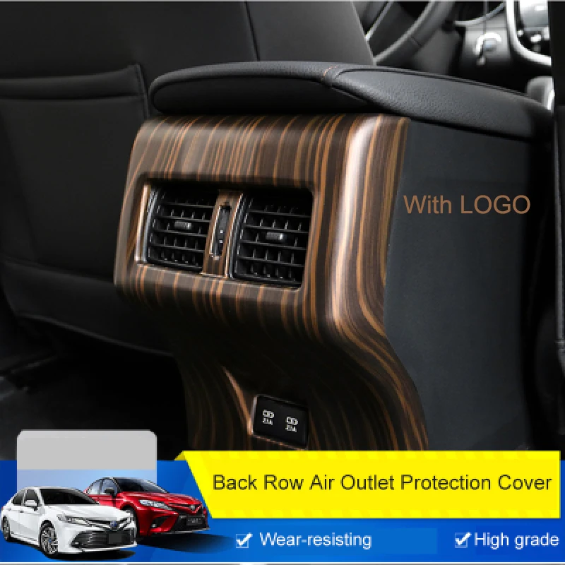 

QHCP ABS Eletroplating Car Back Rear Air Condition Outlet Vent Frame Cover Auto Accessories Fits For Toyota Camry 2018 2019 2020