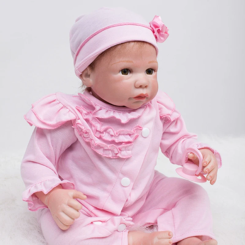 Преследовать 53 см так реально коричневый Средства ухода для век силикона Reborn Baby