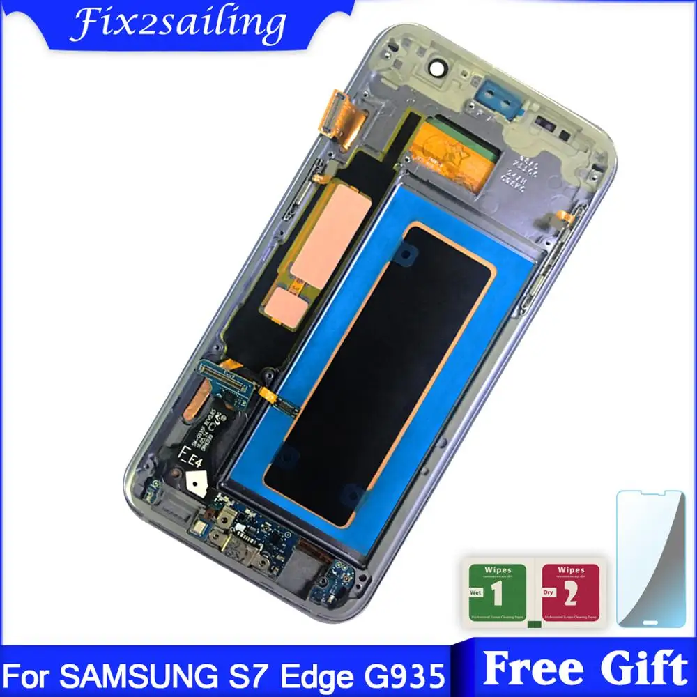 100% тест OLED LCDS для SAMSUNG Galaxy s7 edge G935 G935F ЖК дисплей сенсорный экран в сборе телефон