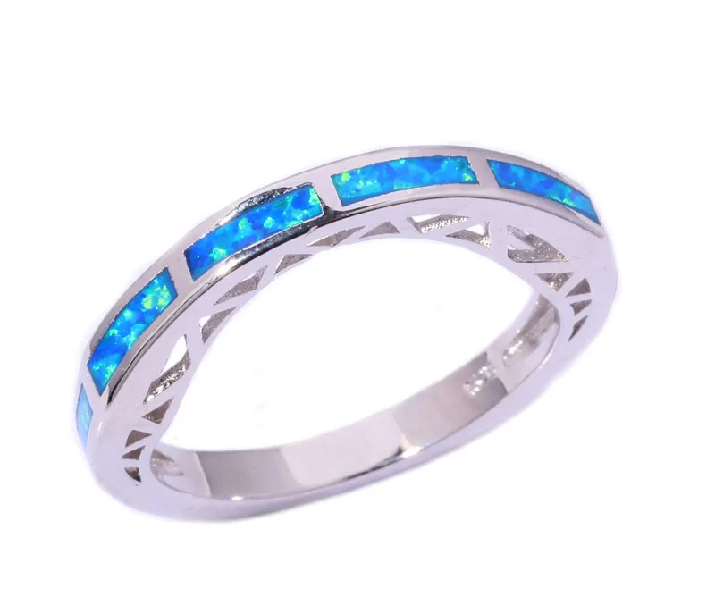 Женское кольцо CiNily с синим огненным опалом цирконием фианитом и серебряным