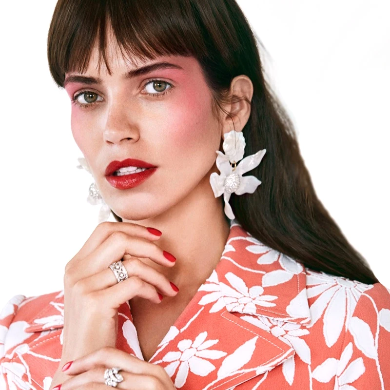 Vodeshanliwen 2018 Fashion Acrylic Flower Big Earrings For Women Party Statement Design Bohemia Resin Jewelry | Украшения и