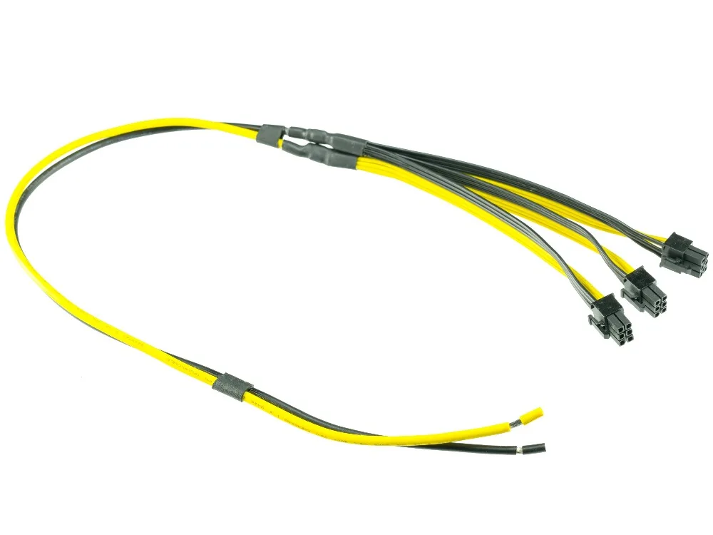 Antminer S7/S9 Провода к тройной PCIe 6-контактный Splitter кабель 12AWG/18AWG 50 см + 20 см/19.69in 7.87in |