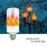 new arrival e27 e14 b22 2835smd led lamp flame effect fire light bulbs 5w flickering emulation flame lights ac85 265v