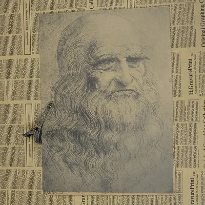 Leonardo рукопись да Винчи Витрувианский человек ностальгические плакаты