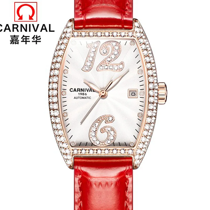 

New Switzerland Women's Watches Carnival Top Luxury Brand Full Diamond Watch Women Automatic Mechanical Sapphire Clock C8857-6