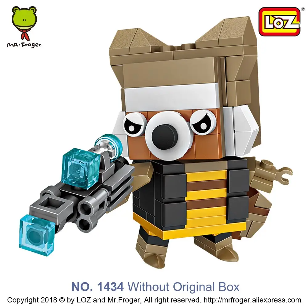 1434 Out Box Лоз мини-блоки енот цветочный горшок детское дерево фигурка игрушки строительные блоки кирпичи Аниме Фигурка DIY набор один для возраста 6 - Цвет: 1434 Out Box