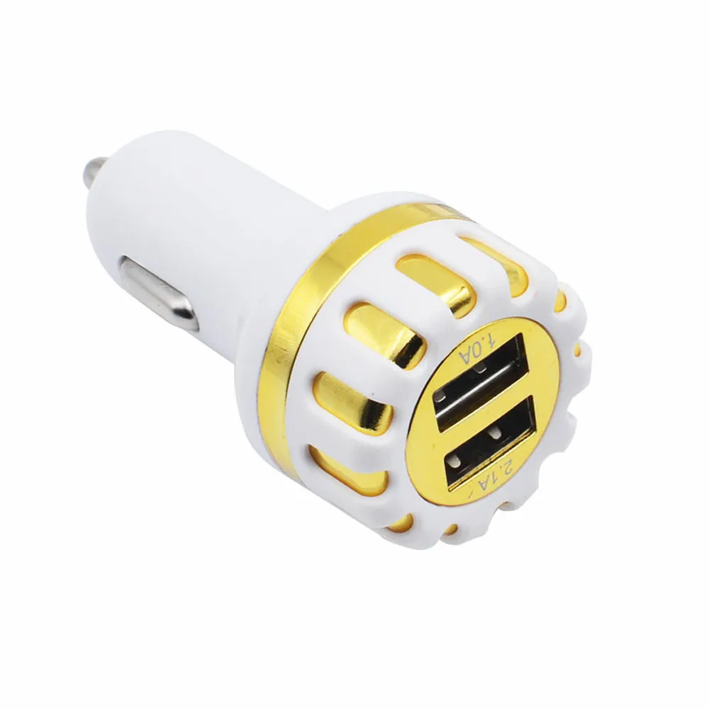 Автомобиль USB Зарядное устройство розетка с Dual Авто LED АБС пластик мини 12 В T10