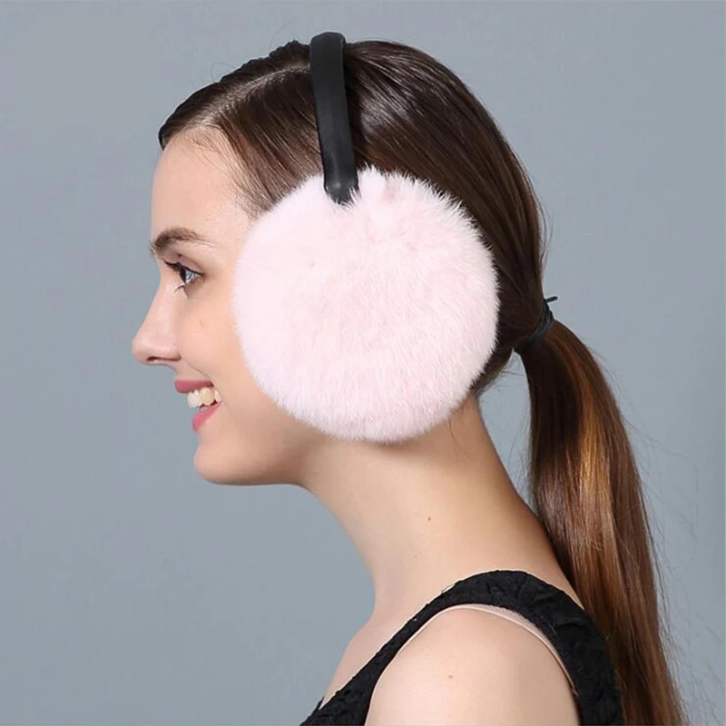 New Autumn and winter new rex rabbit fur earmuffs warm cute deaf real 200 | Аксессуары для одежды