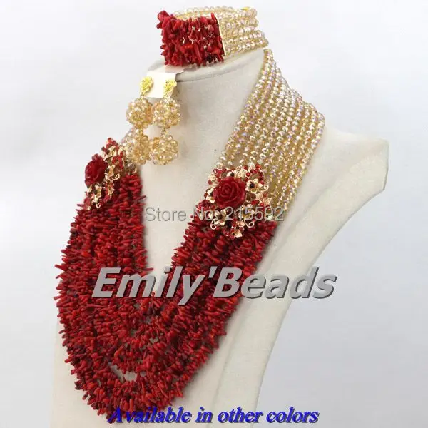 Очаровательные нигерийские ожерелья из бисера свадебные цвета шампанского