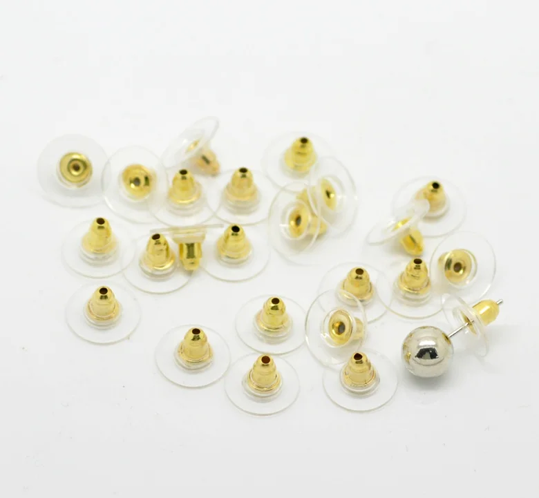 DoreenBeads резиновая серьга находка стопор для ушных гайки круглый золотой цвет 11 мм
