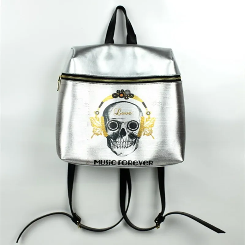 Модный серебристый женский рюкзак высококачественные рюкзаки из натуральной