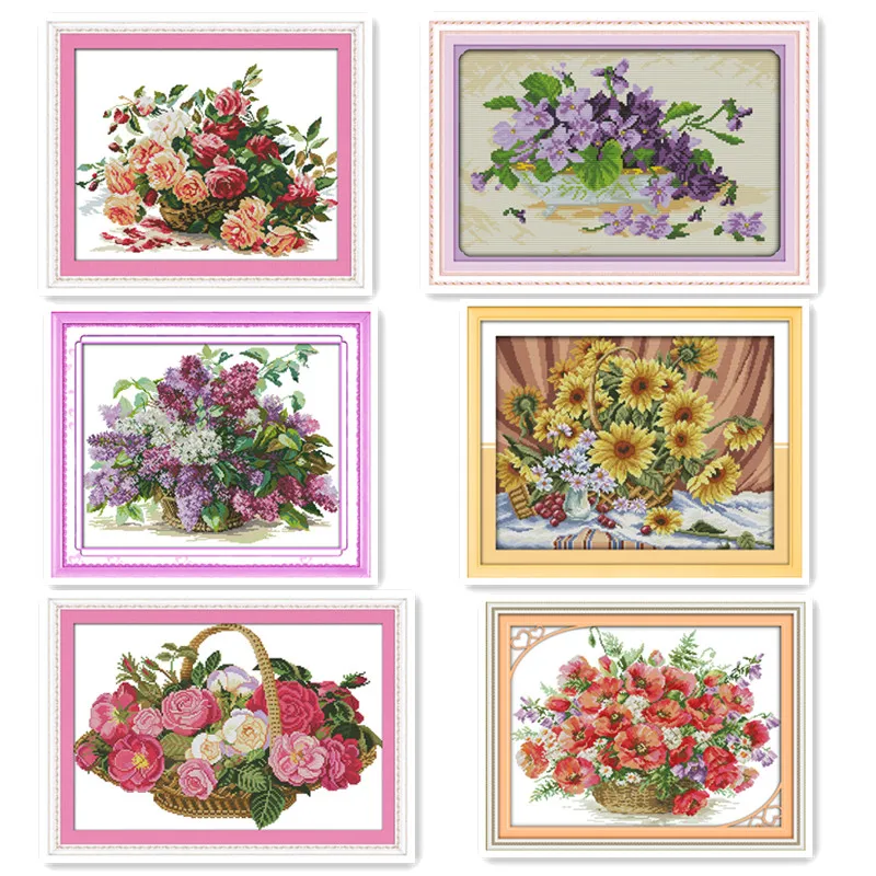 Фиолетовые розы сиреневые Подсолнухи маки красивые цветочные корзины цветы