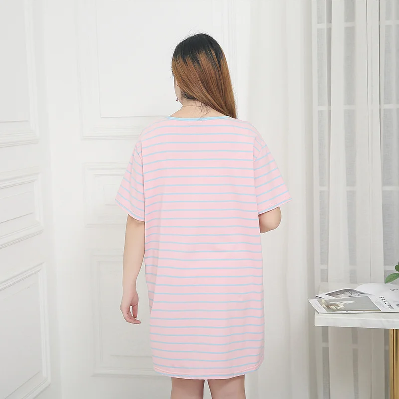 Хлопковая Ночная рубашка большого размера для беременных 150 кг летняя Пижама