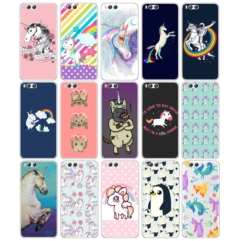 DREAMFOX L416 Rainbow Unicorn Horse Soft TPU Silicone Case Cover For Xiaomi Mi Note 2 3 4 5 6 8 SE M5 4C 4S 5C 5S 5X 6X A1 Plus |
