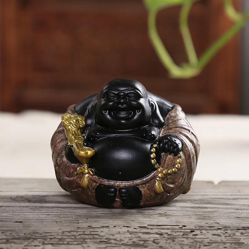 Статуэтка Будды Maitreya с орнаментом керамические поделки буддийская фигурка