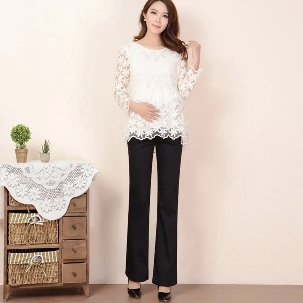 Штаны для беременных офисная одежда женщин брюки с высокой талией удобные прямые